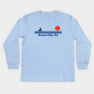 Ocean City, NJ - Sailboat Sunrise Kids Long Sleeve T-Shirt